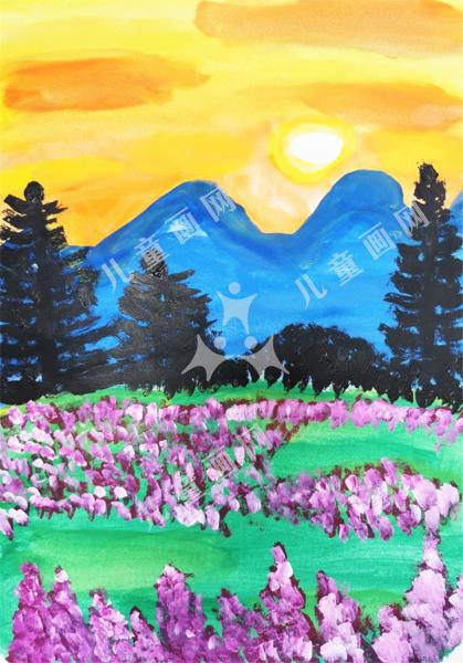 夕阳下的薰衣草